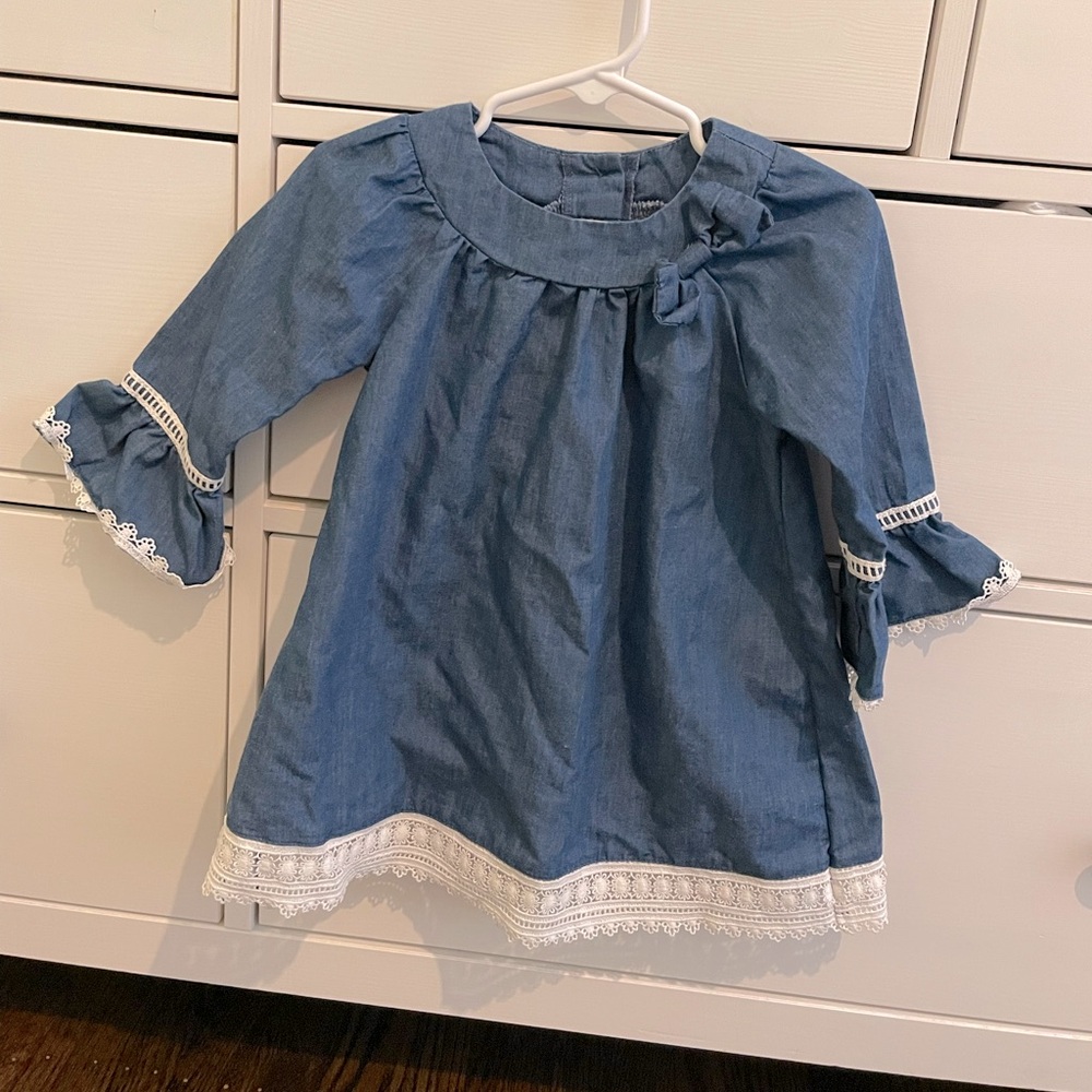 2T girls Jean and lace dress